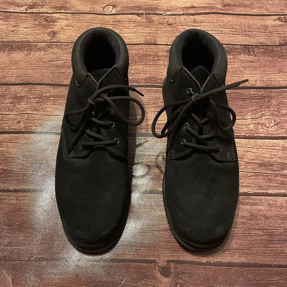Women’s Lands End Chukka Black Boots 8.5 Leather Upper